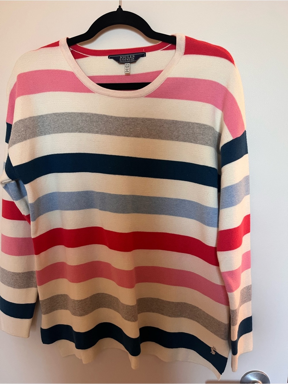 Joules Pink and Navy Striped Knit Top